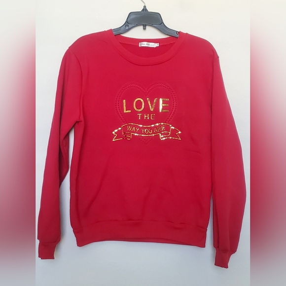 Tops - Red "Love The Way You Are" Sweatshirt